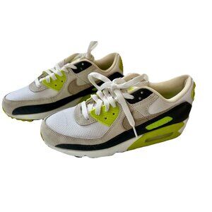 Nike Air Max 90 Women's Size 7 Shoes White Gray Volt Running Sneakers EUC